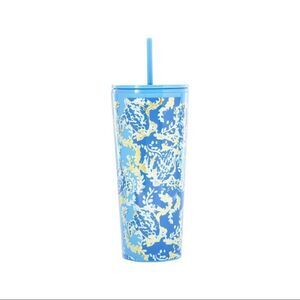 Lilly Pulitzer Colorblock-Print Tumbler Cup & Straw